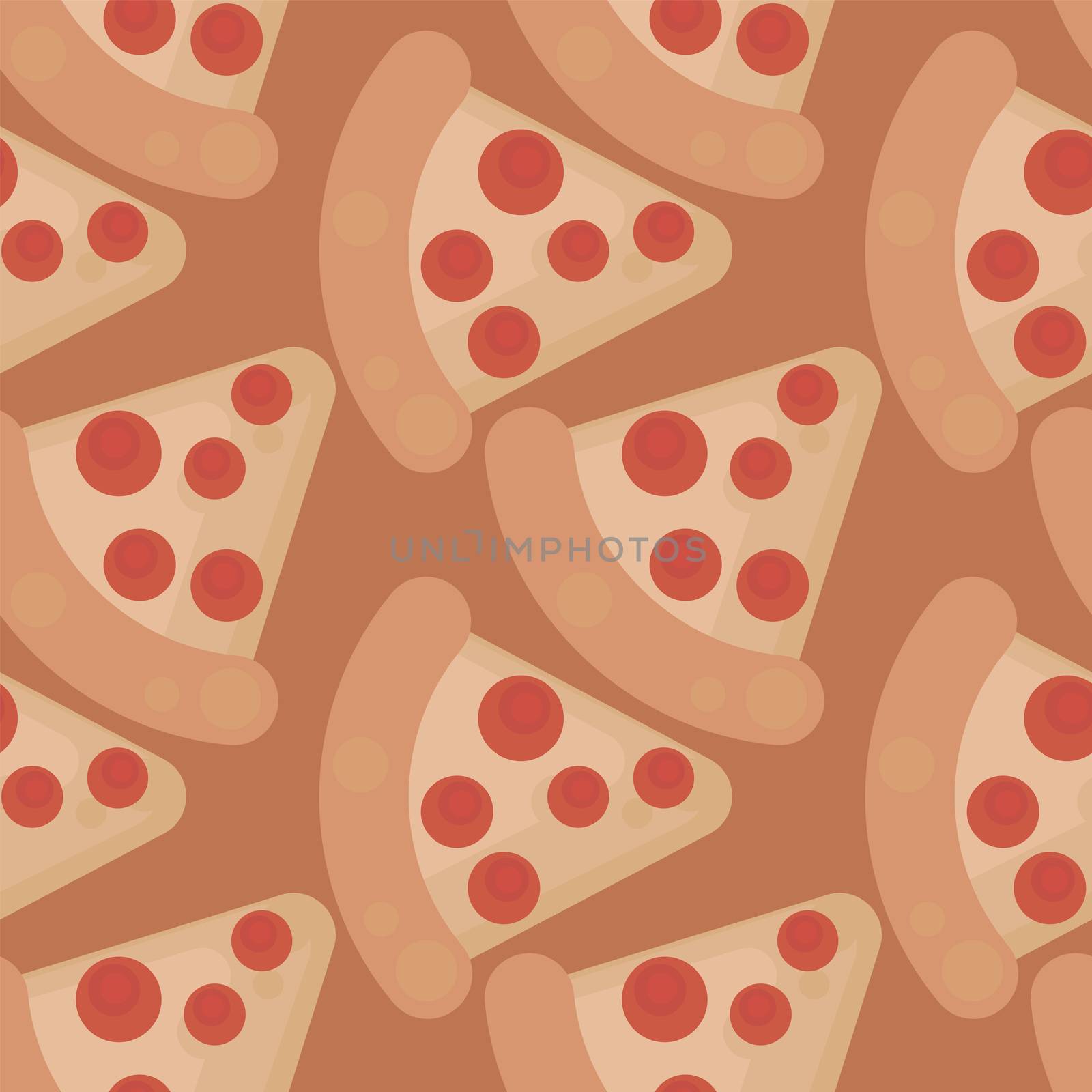 Pizza slices pattern , illustration, vector on white background by Morphart