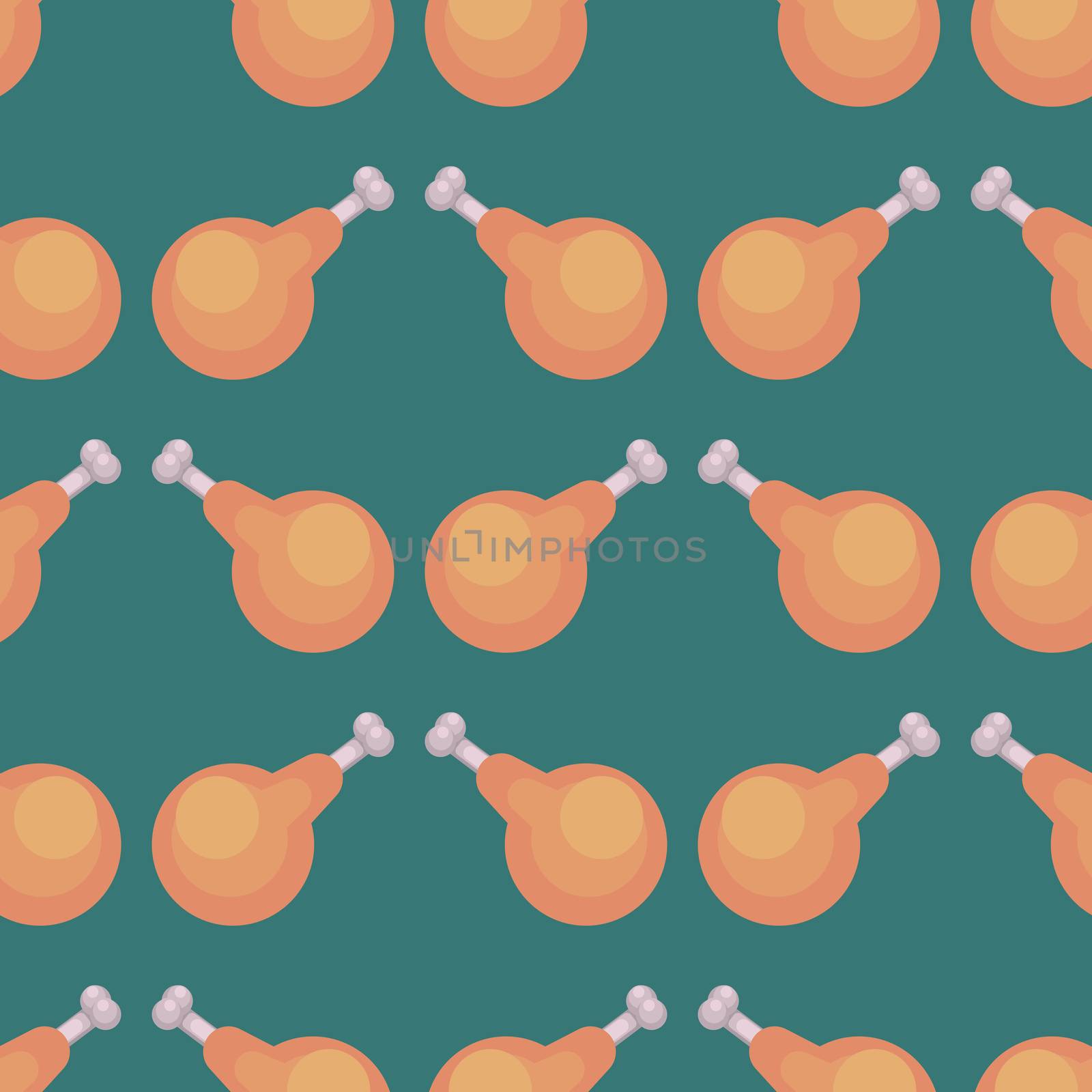 Chicken meat pattern , illustration, vector on white background by Morphart