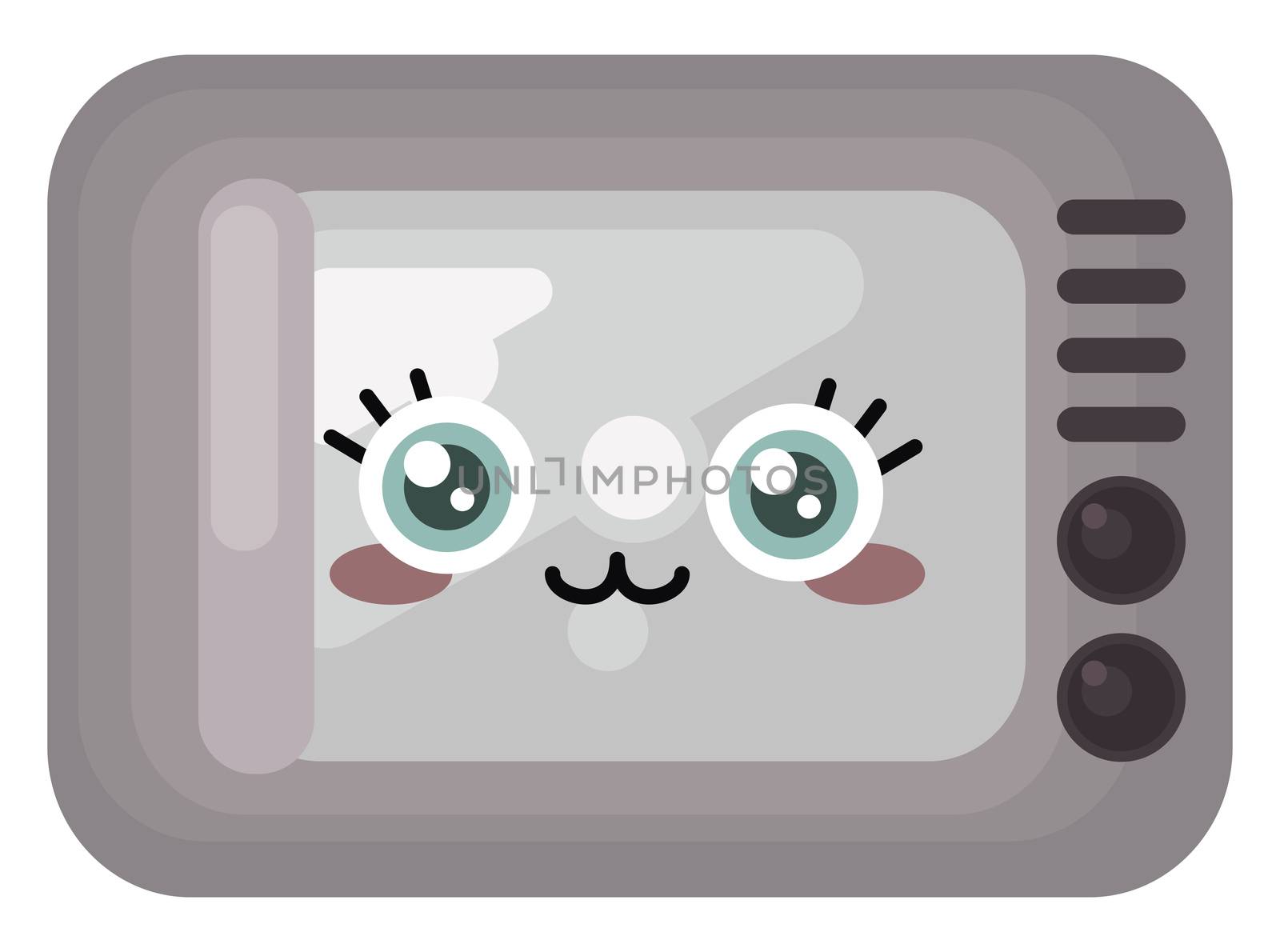 Cute microwave , illustration, vector on white background by Morphart