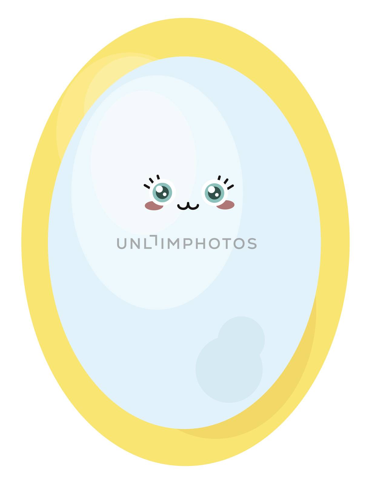 Round mirror , illustration, vector on white background by Morphart