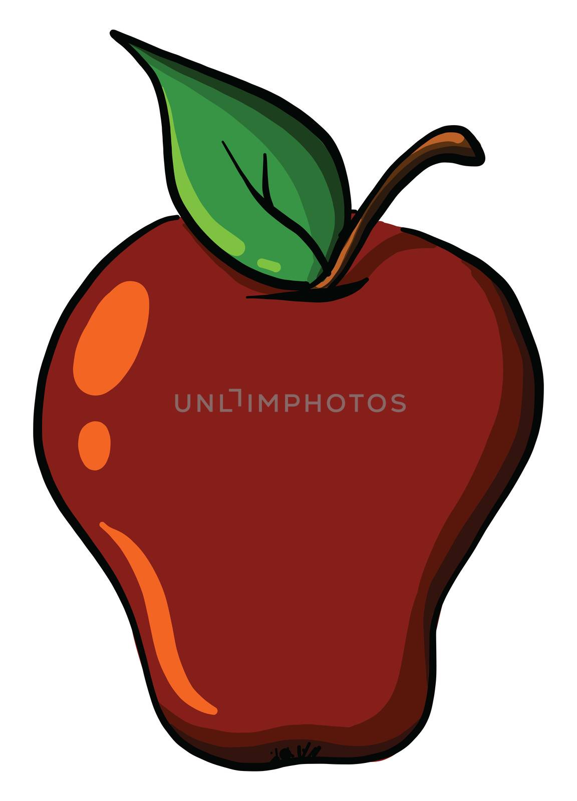 Red apple , illustration, vector on white background by Morphart