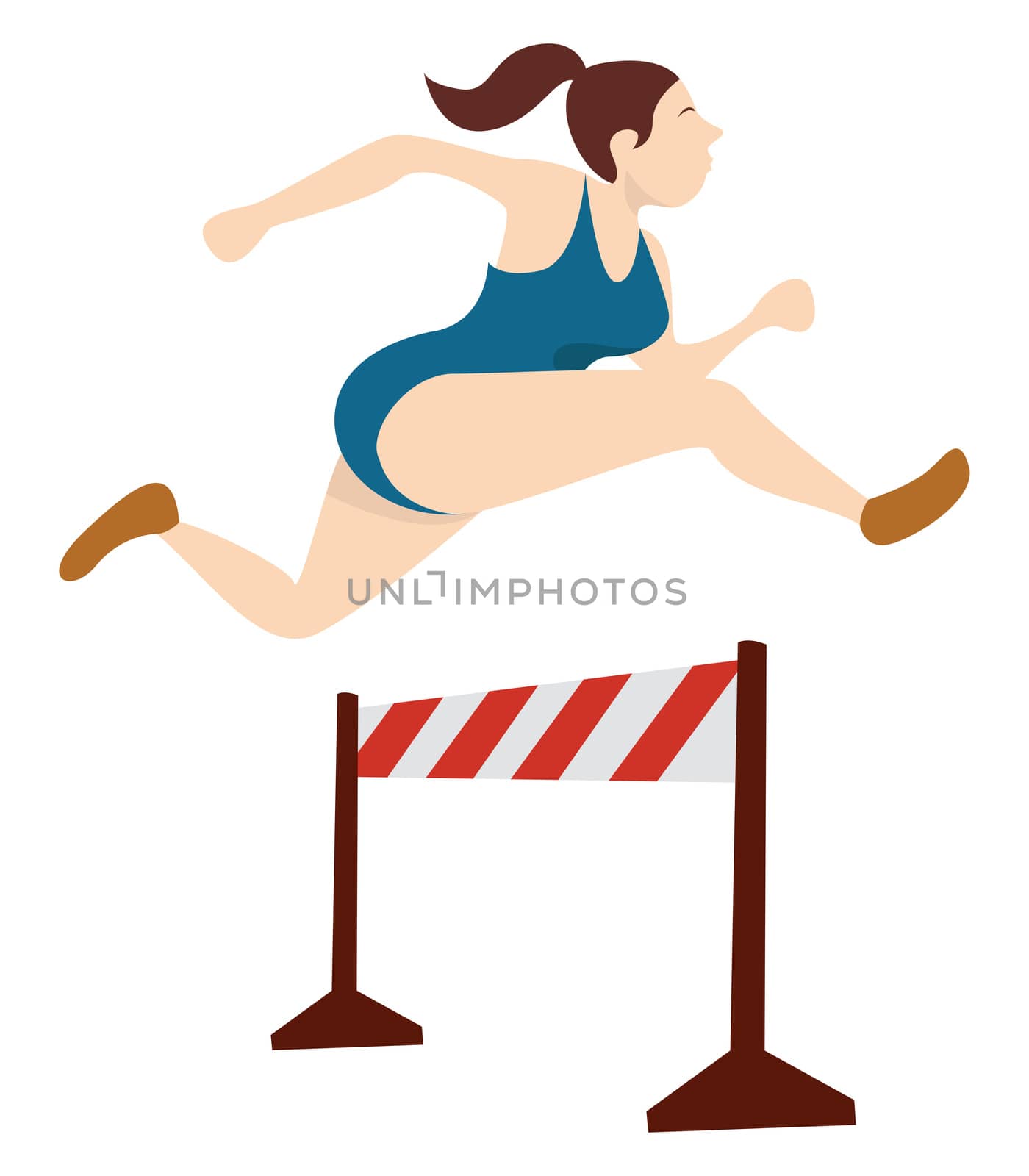 Running with obstacles , illustration, vector on white background