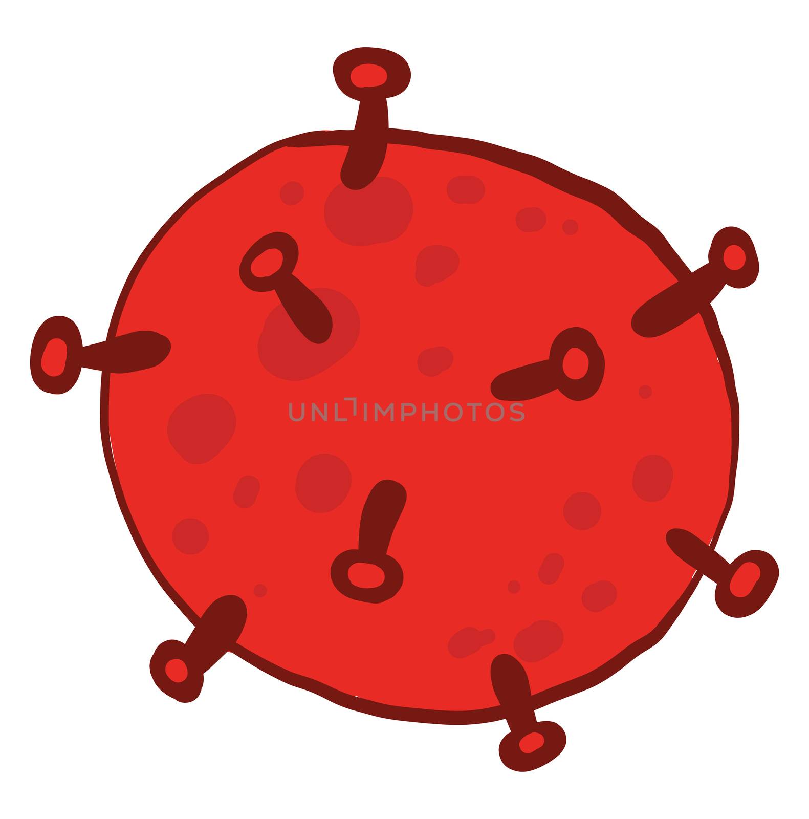 Red corona virus , illustration, vector on white background