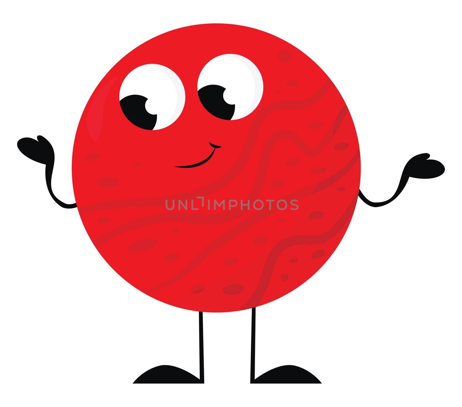 Red planet , illustration, vector on white background by Morphart