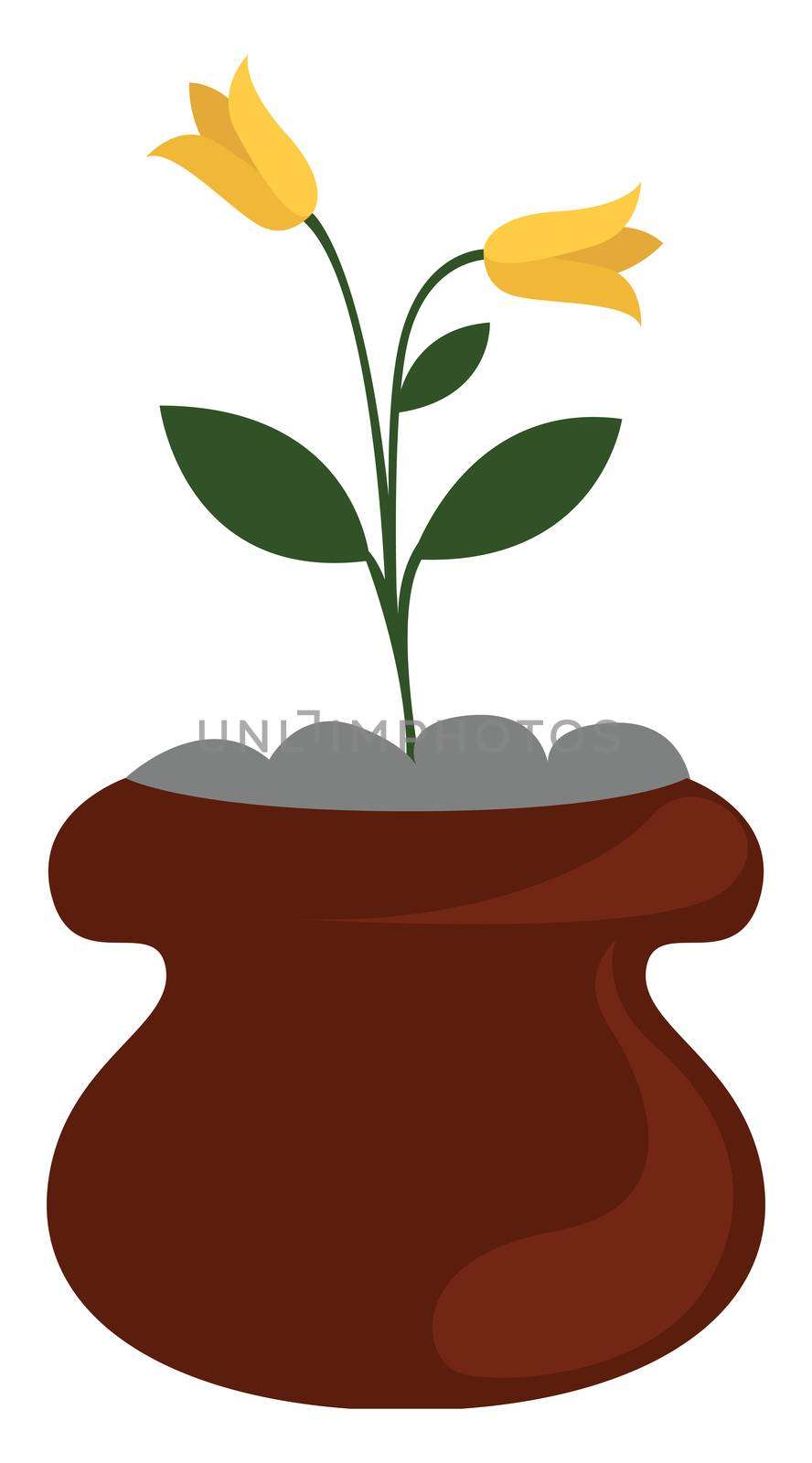 Plant in pot , illustration, vector on white background by Morphart