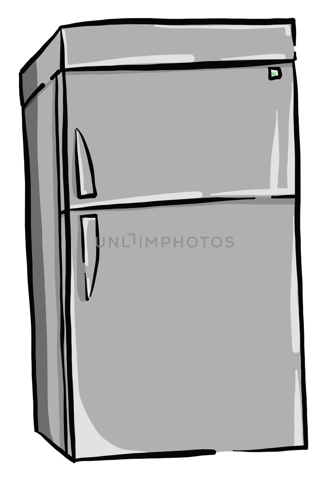 Gray fridge , illustration, vector on white background by Morphart