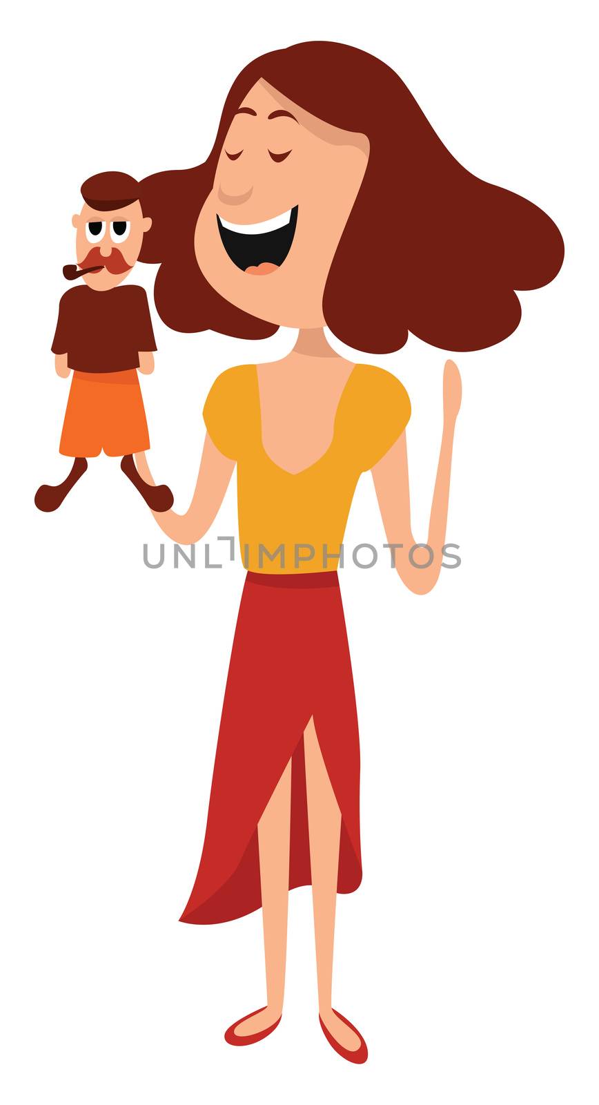 Puppeteer , illustration, vector on white background