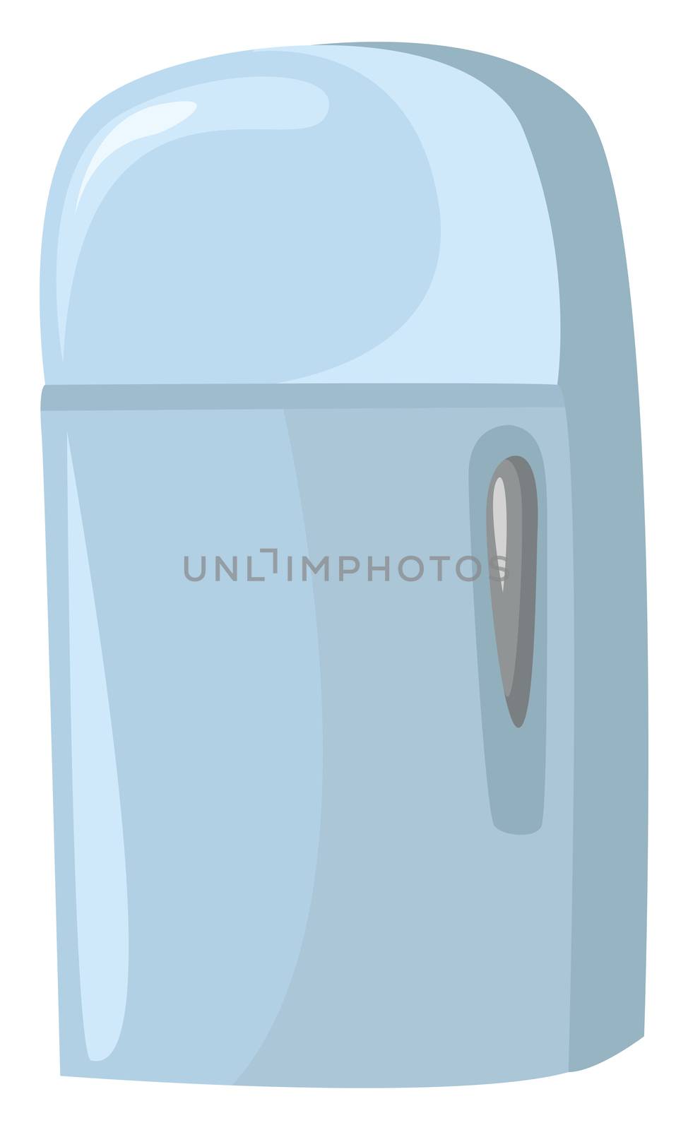 Blue fridge , illustration, vector on white background