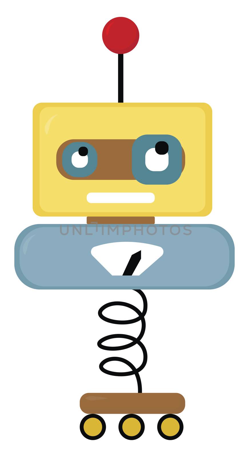 Yellow robot , illustration, vector on white background by Morphart