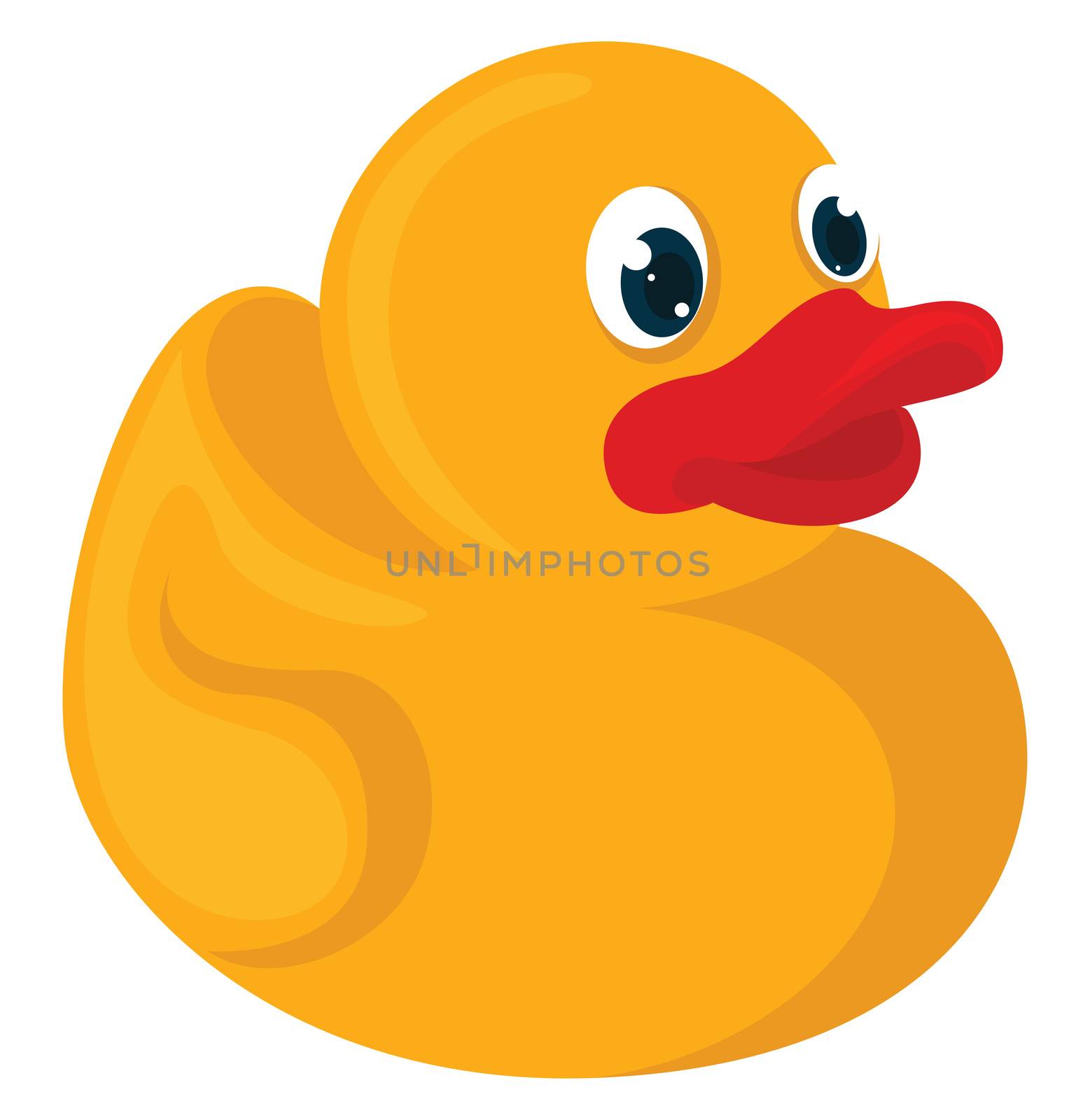 Yellow rubber duck , illustration, vector on white background by Morphart