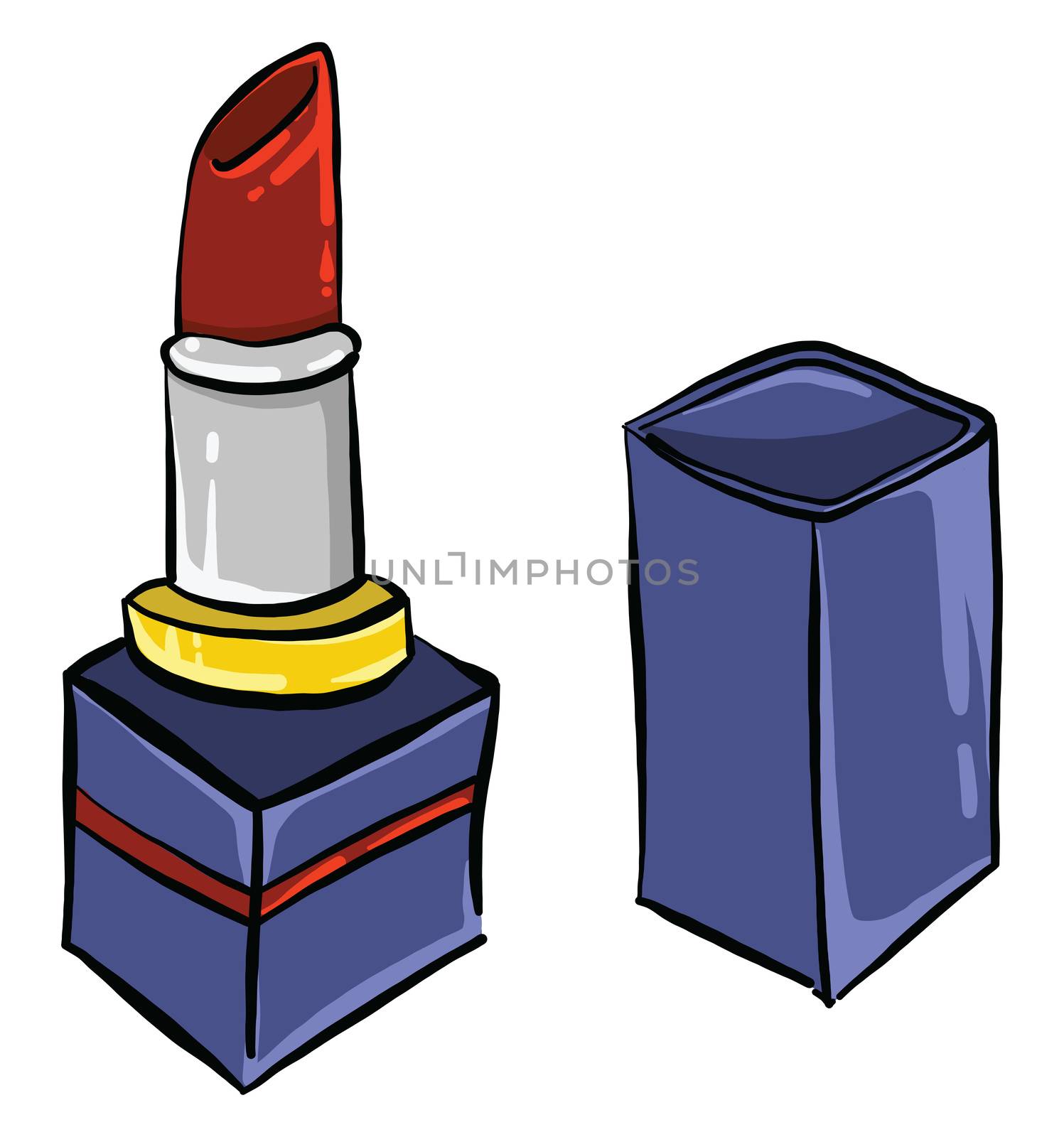 Red lipstick , illustration, vector on white background by Morphart