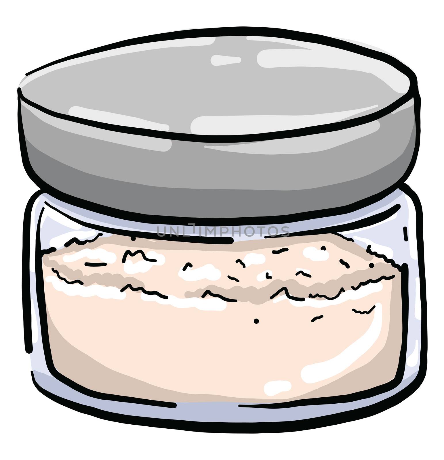 Sand powder , illustration, vector on white background
