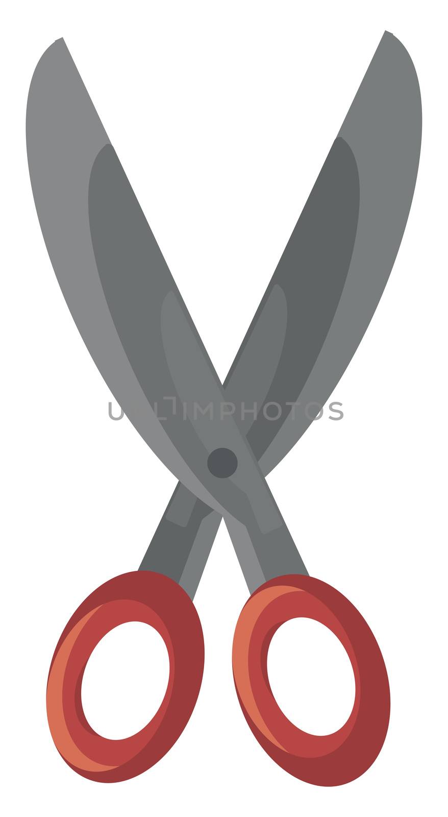 Fat scissors , illustration, vector on white background by Morphart