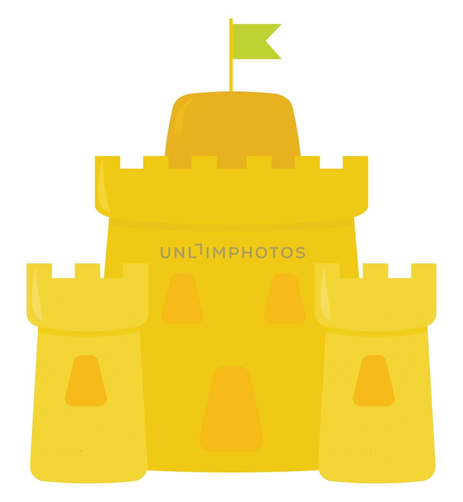 Sand castle , illustration, vector on white background