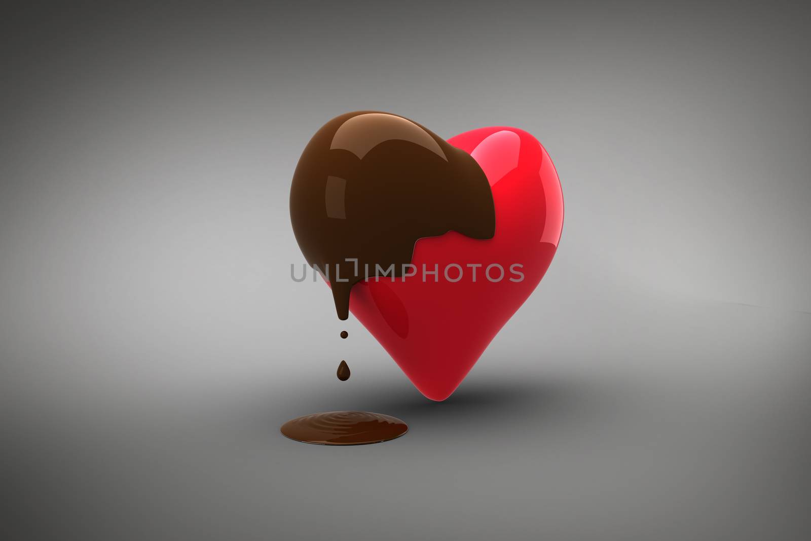 Composite image of heart dipped in chocolate by Wavebreakmedia