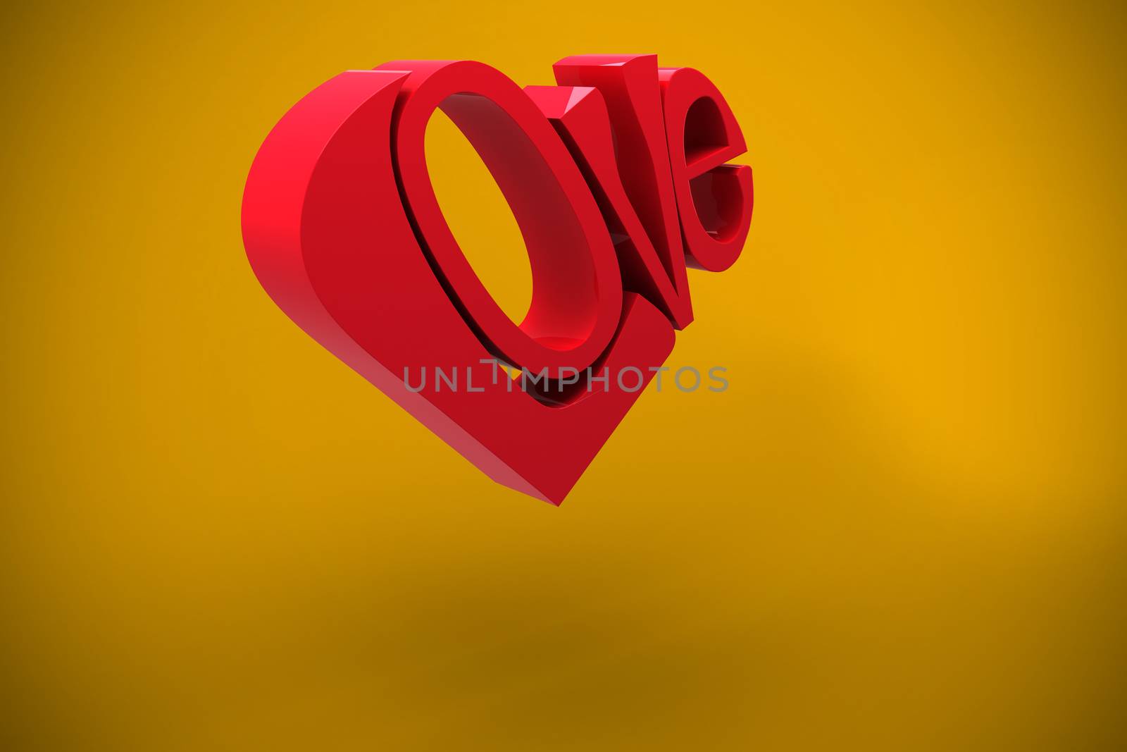Love heart against yellow background with vignette