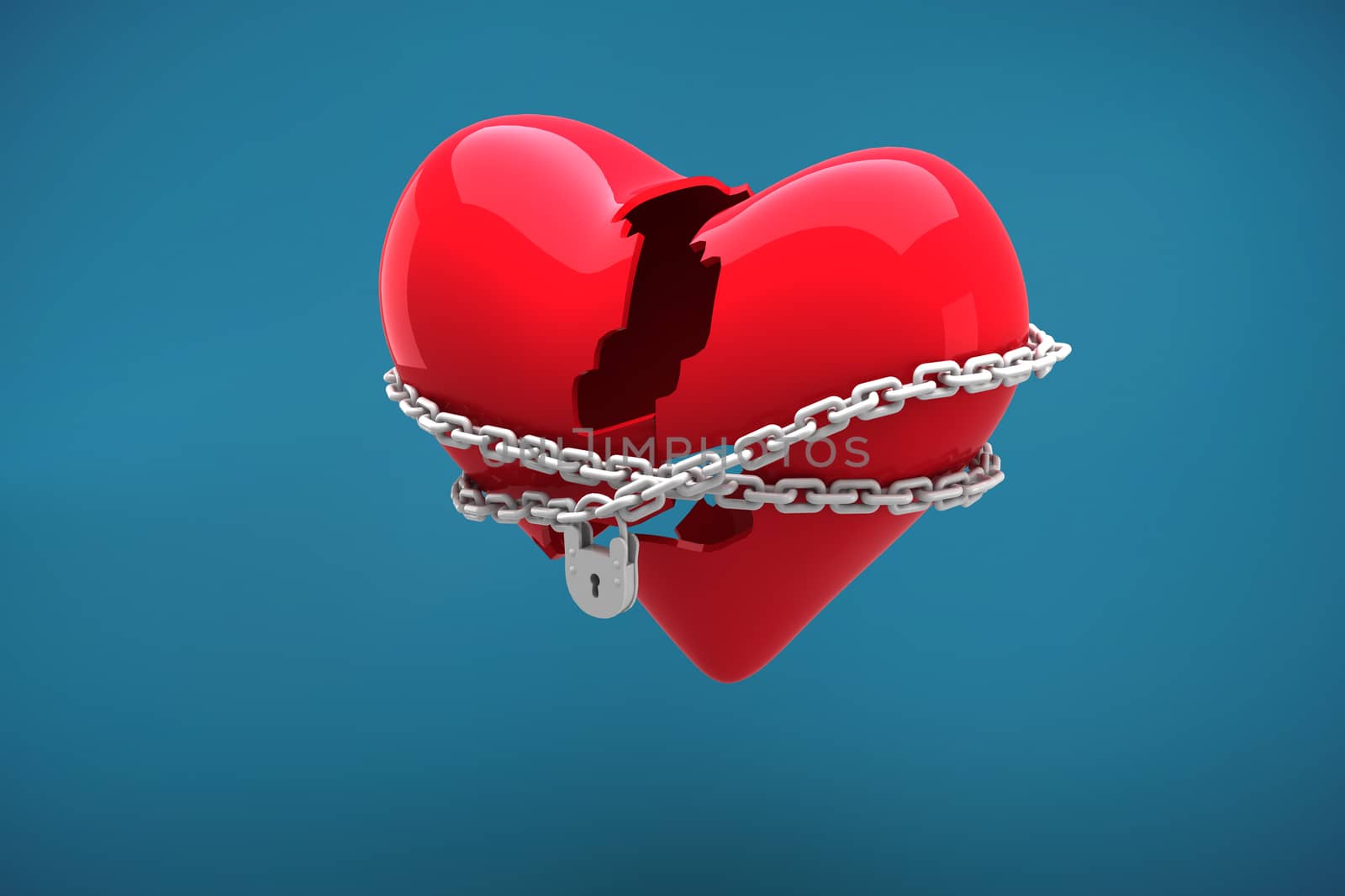 Composite image of locked heart by Wavebreakmedia