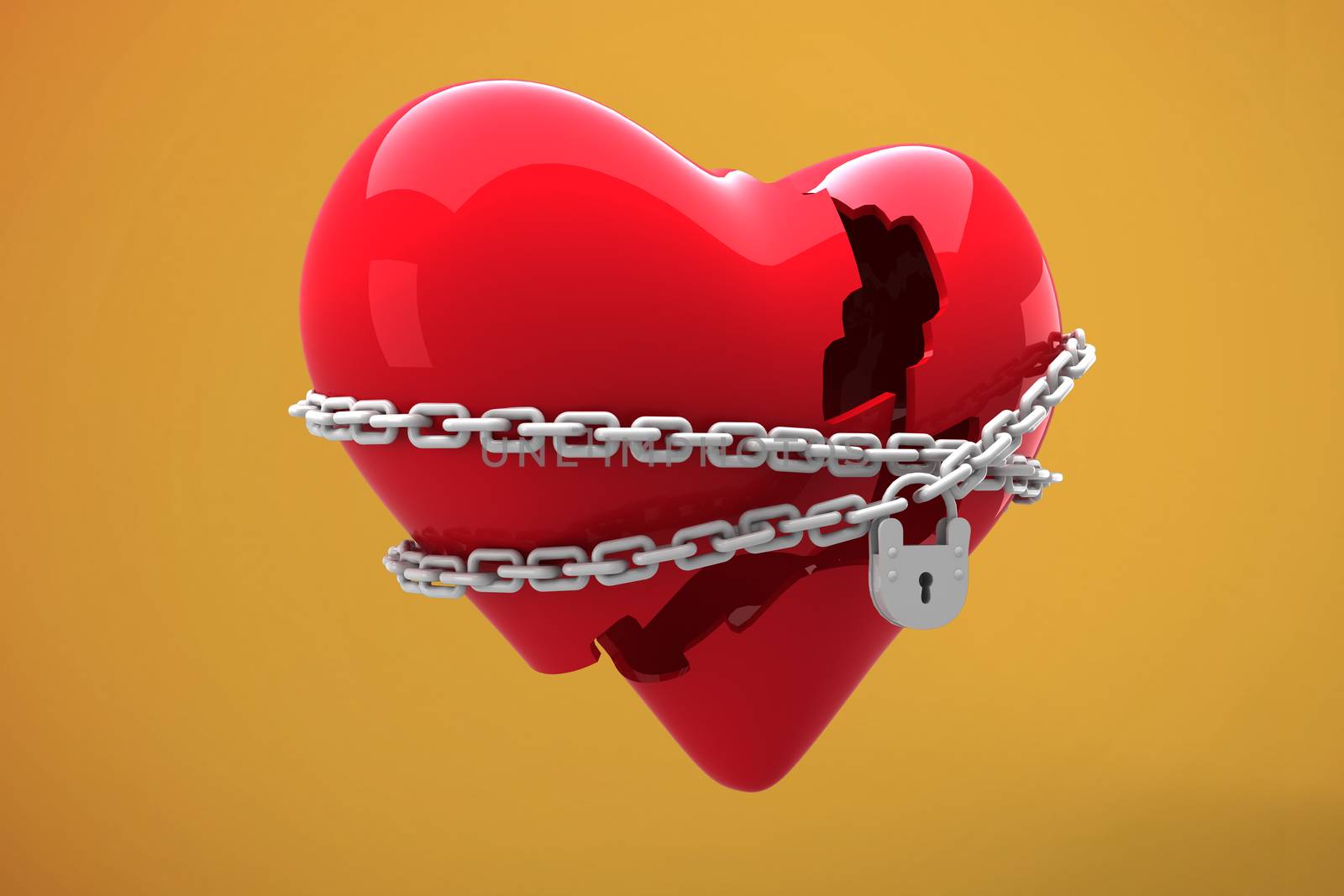 Composite image of locked heart by Wavebreakmedia