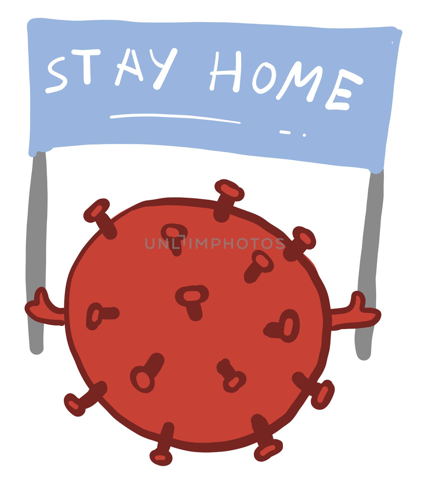 Stay home corona virus , illustration, vector on white backgroun by Morphart