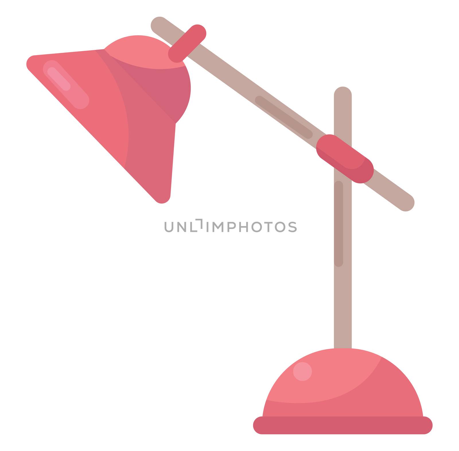 Pink table lamp , illustration, vector on white background