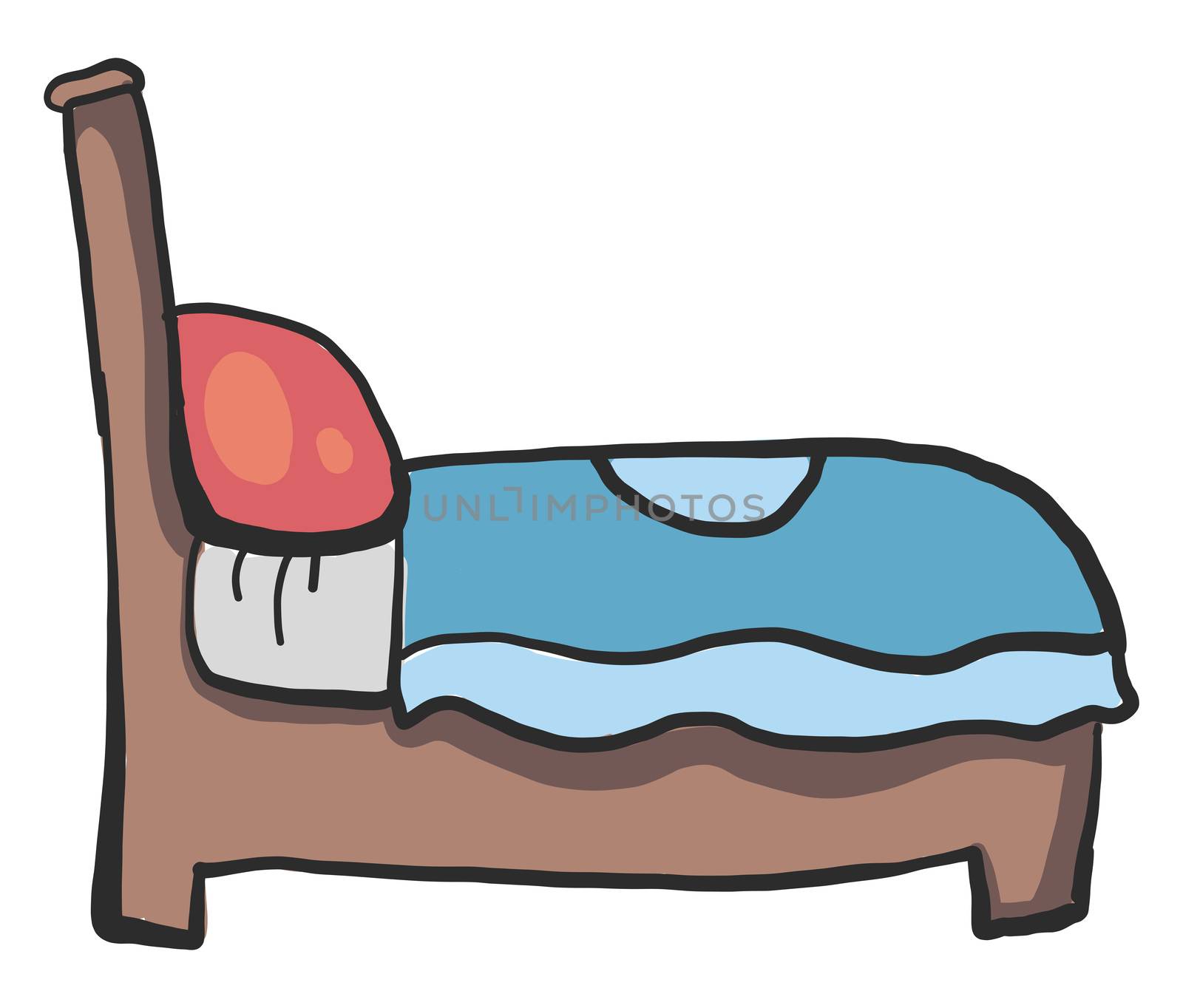 Small bed , illustration, vector on white background by Morphart