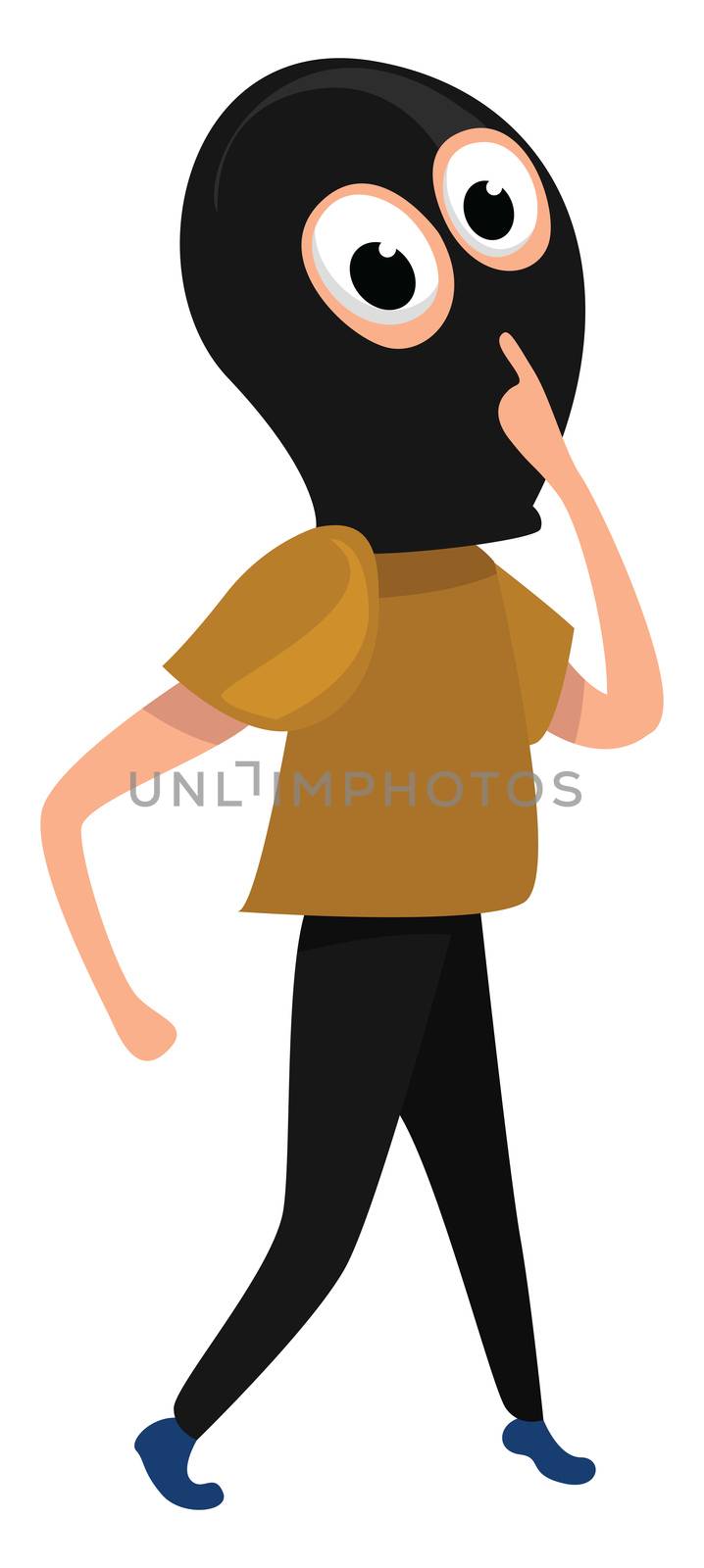 Thief with mask , illustration, vector on white background by Morphart