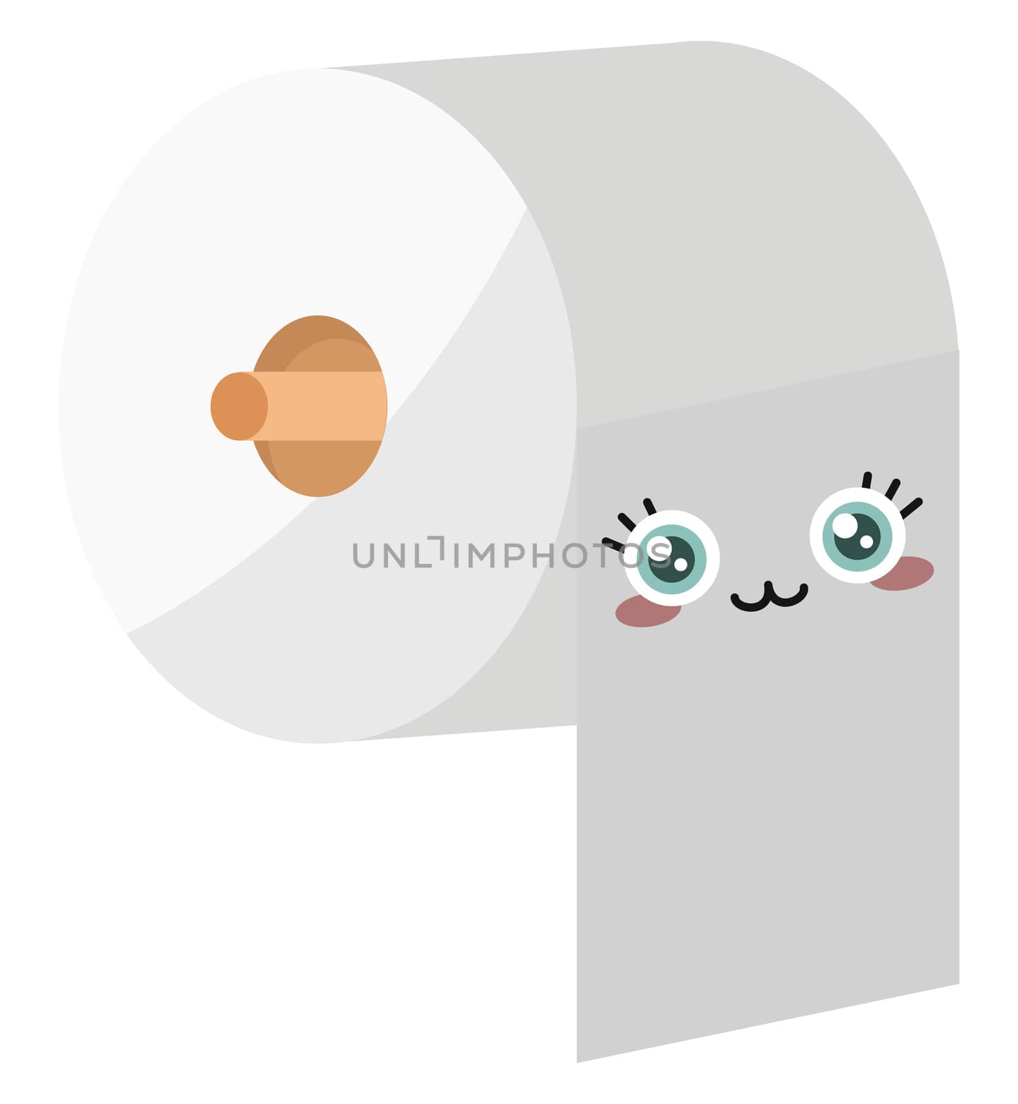 Cute toilet paper , illustration, vector on white background