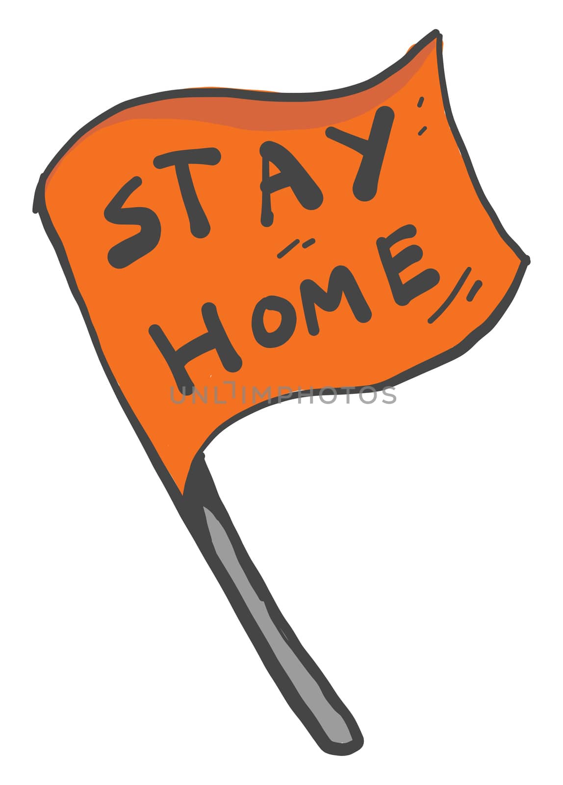 Stay home flag , illustration, vector on white background