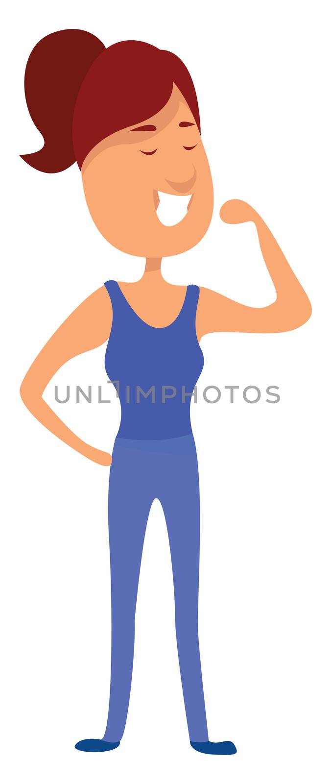 Strong woman , illustration, vector on white background