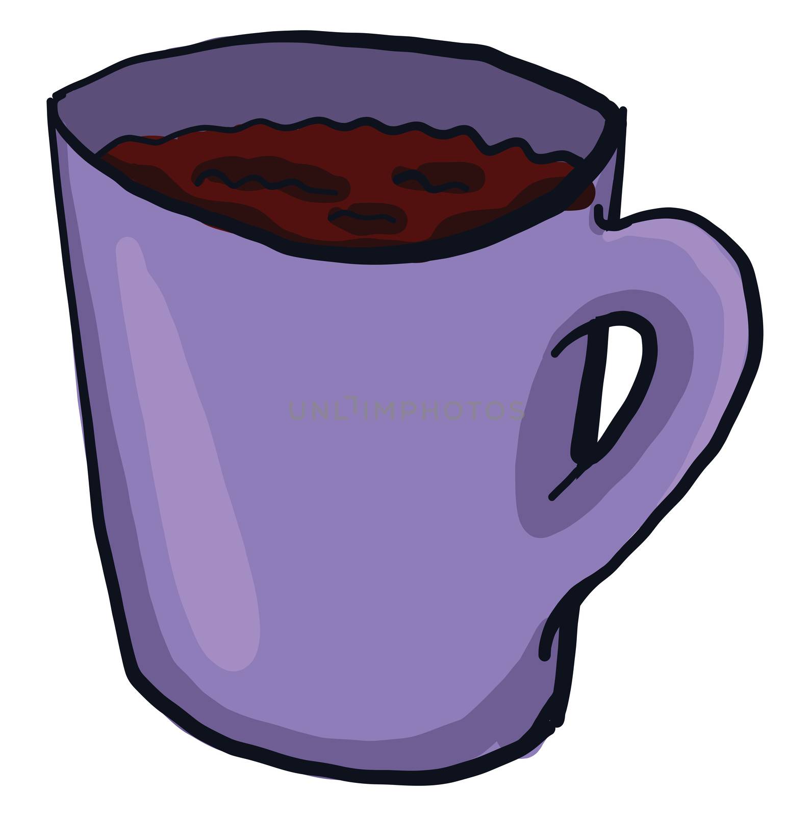 Cup of coffee , illustration, vector on white background