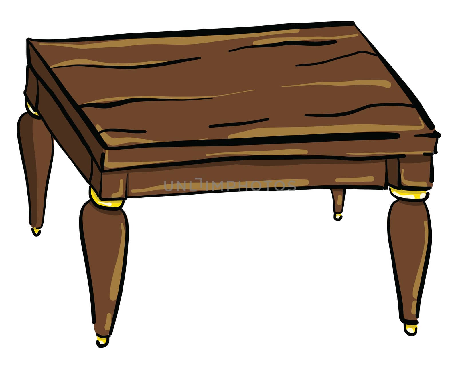 Wooden table , illustration, vector on white background