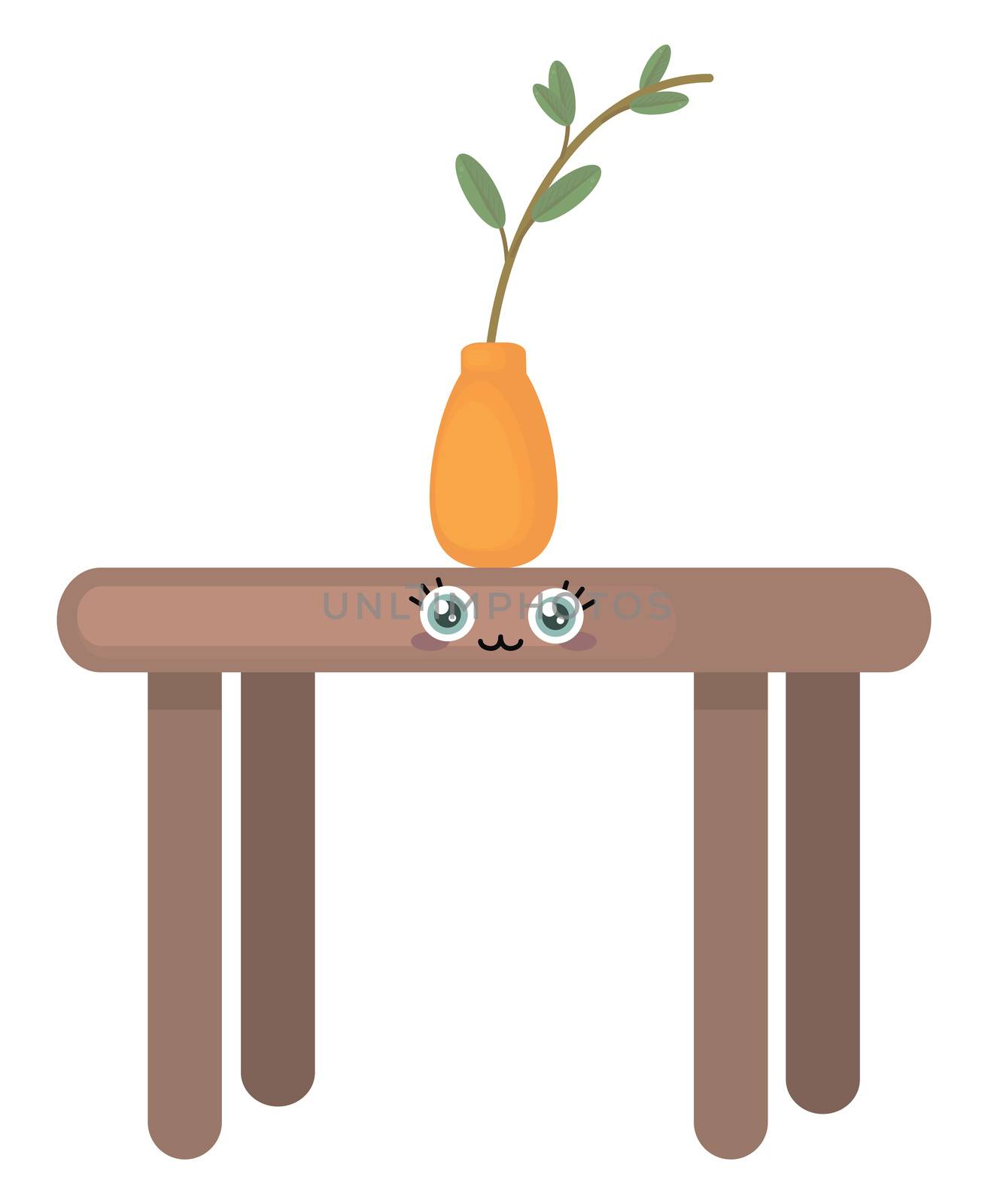Plant on table , illustration, vector on white background by Morphart