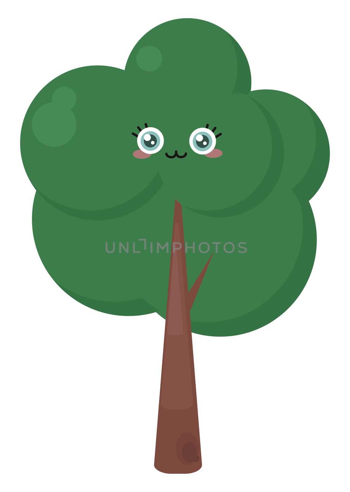 Cute tree , illustration, vector on white background by Morphart