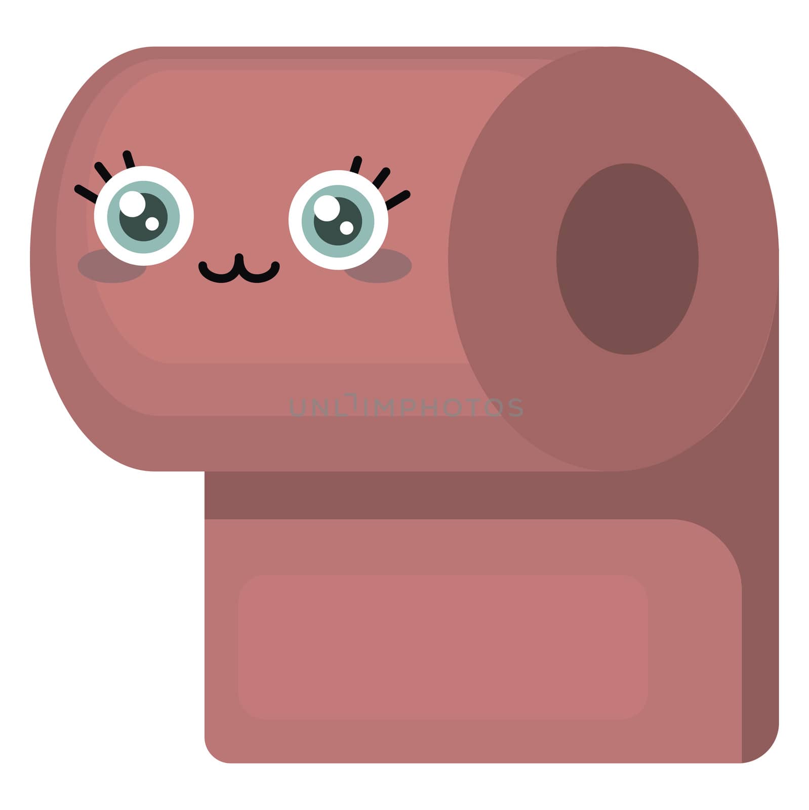 Red toilet paper , illustration, vector on white background