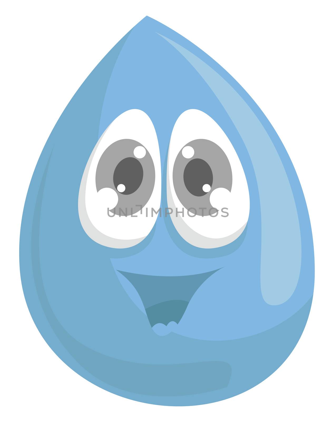 Cute water drop , illustration, vector on white background by Morphart
