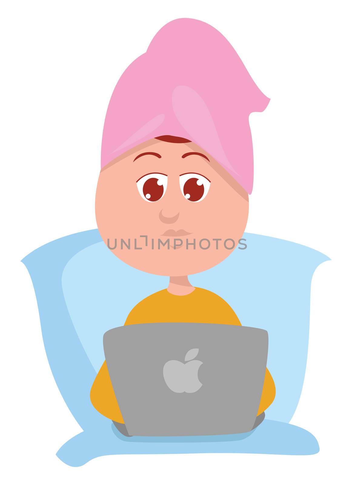 Work from home , illustration, vector on white background by Morphart