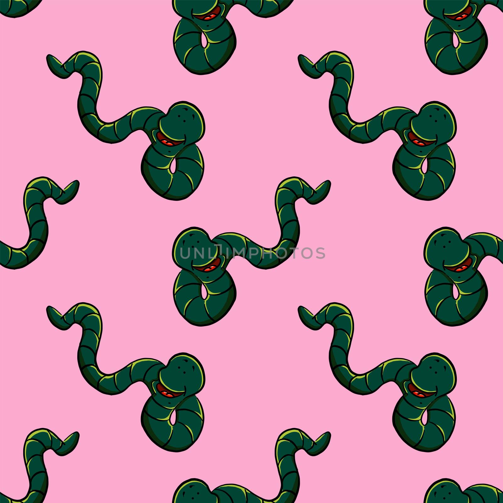 Snakes pattern , illustration, vector on white background by Morphart