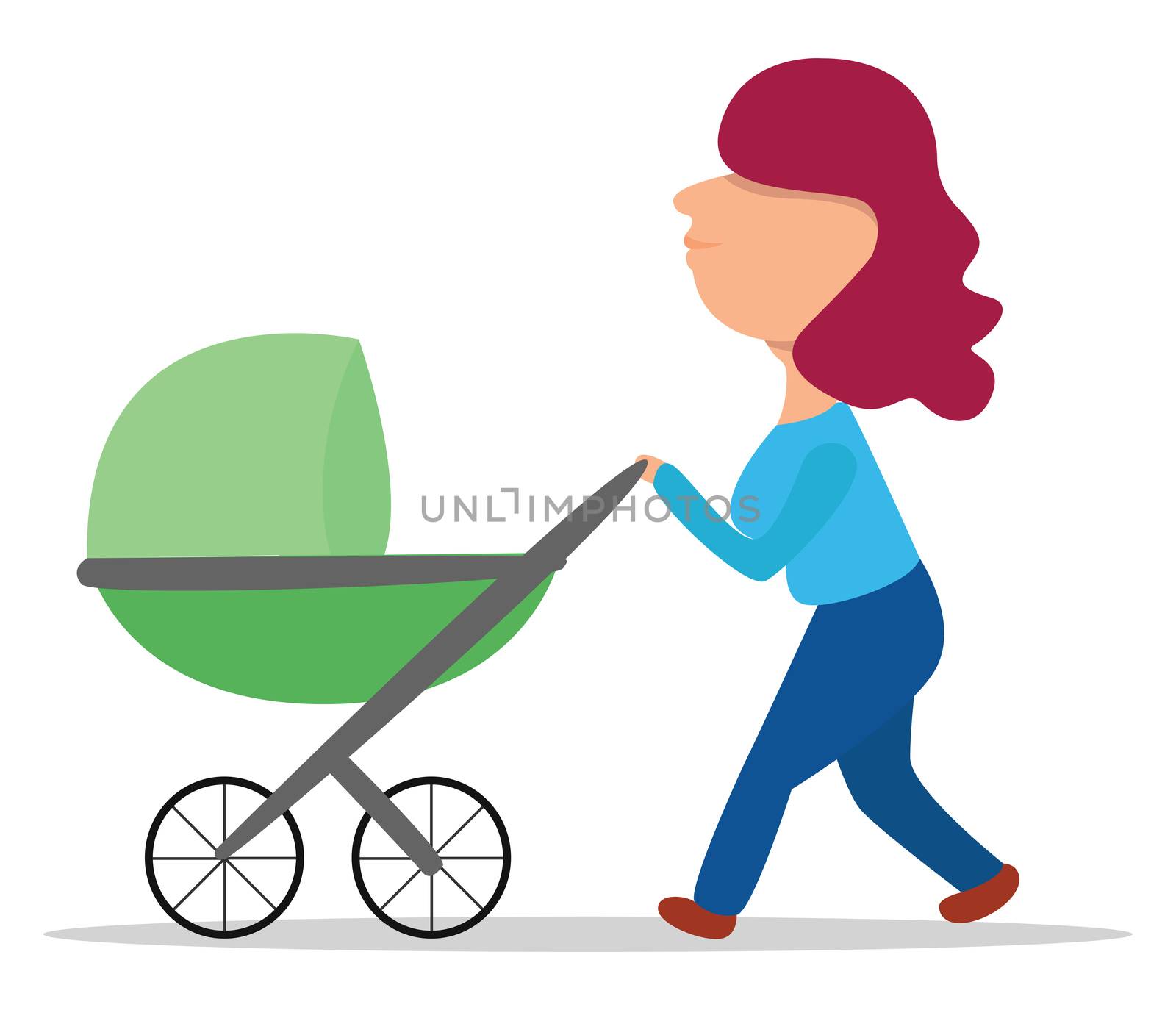 Walk with a child , illustration, vector on white background by Morphart