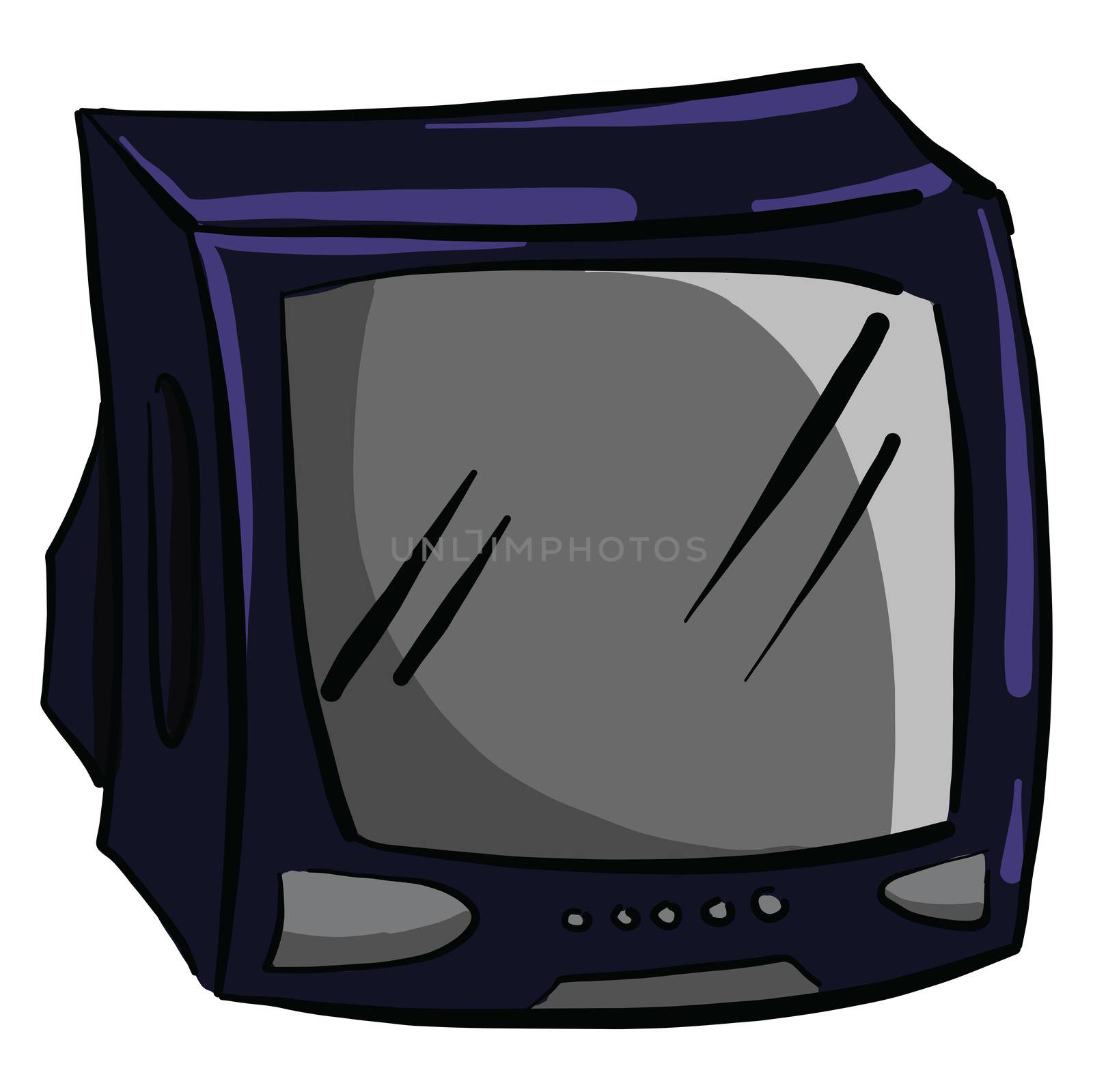 Old TV , illustration, vector on white background by Morphart