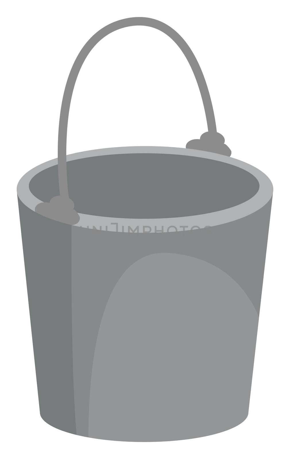 Empty bucket, illustration, vector on white background by Morphart