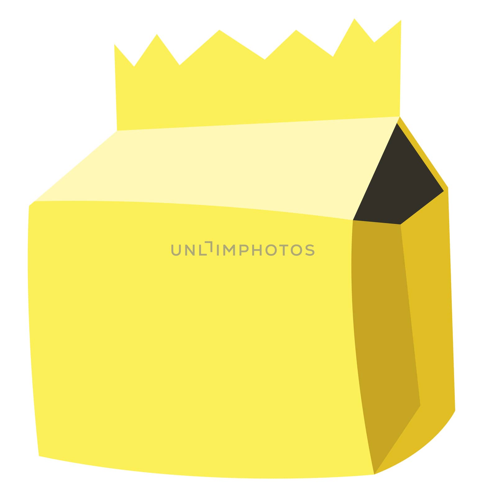 Yellow paper box, illustration, vector on white background