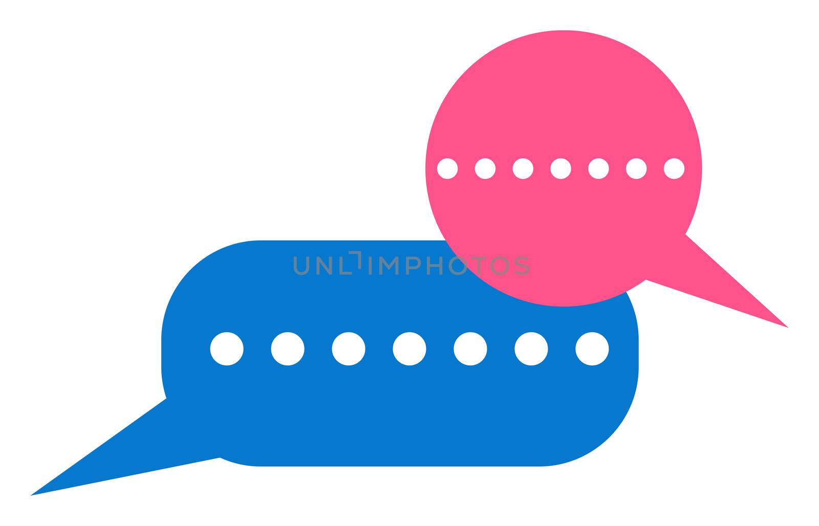 Online chat bubble, illustration, vector on white background