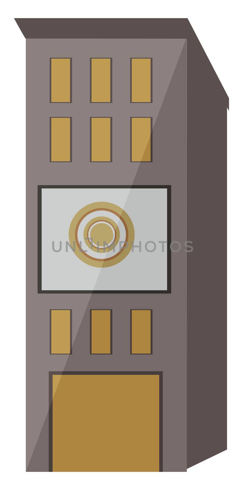 Tall building, illustration, vector on white background by Morphart