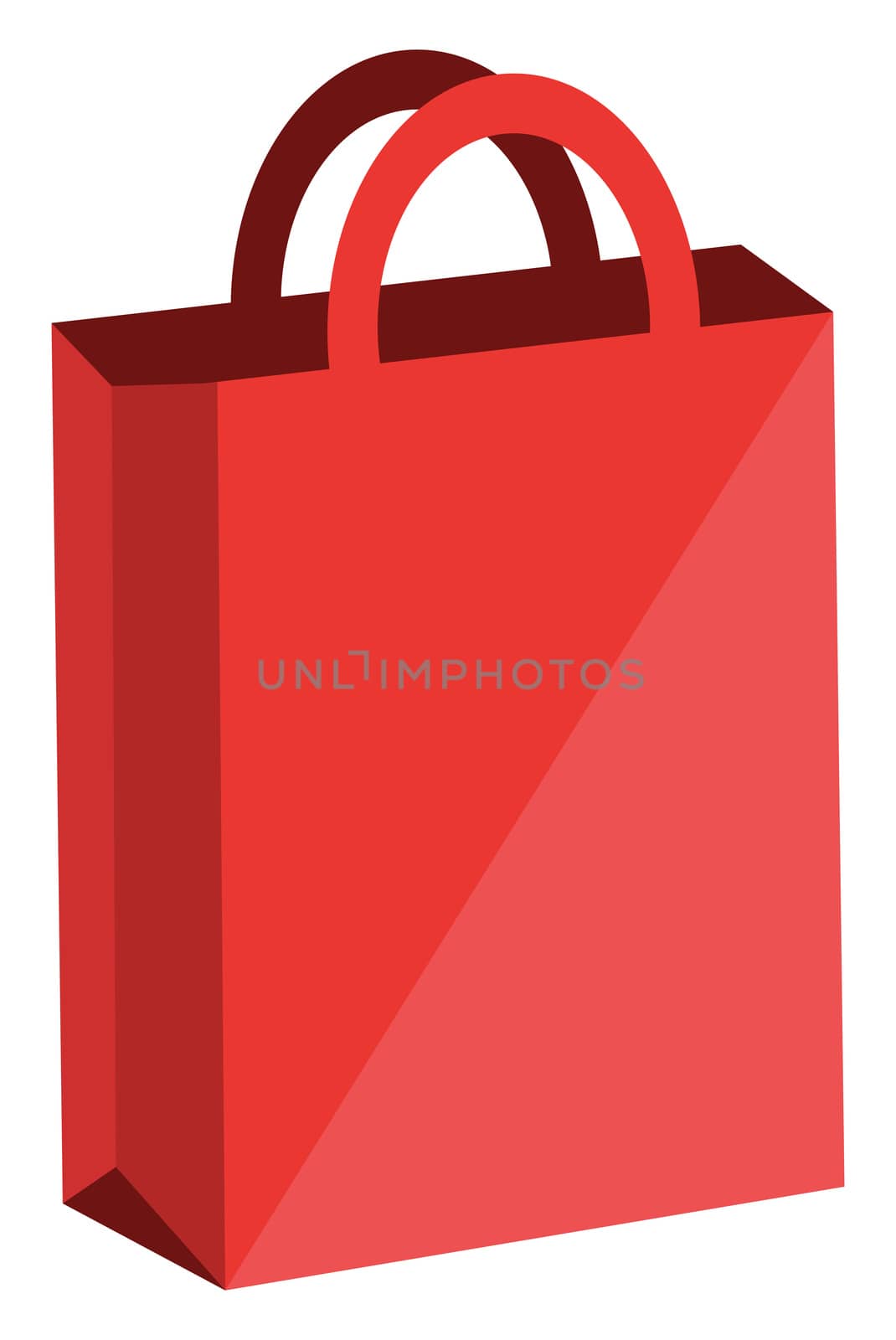 Red shopping bag, illustration, vector on white background by Morphart