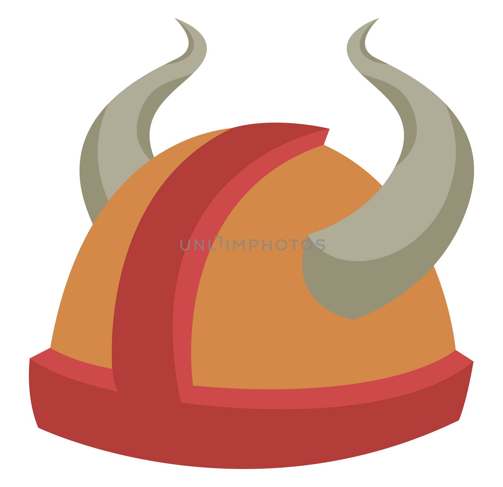 Viking helmet, illustration, vector on white background