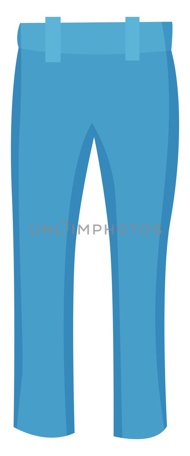Blue woman jeans, illustration, vector on white background by Morphart