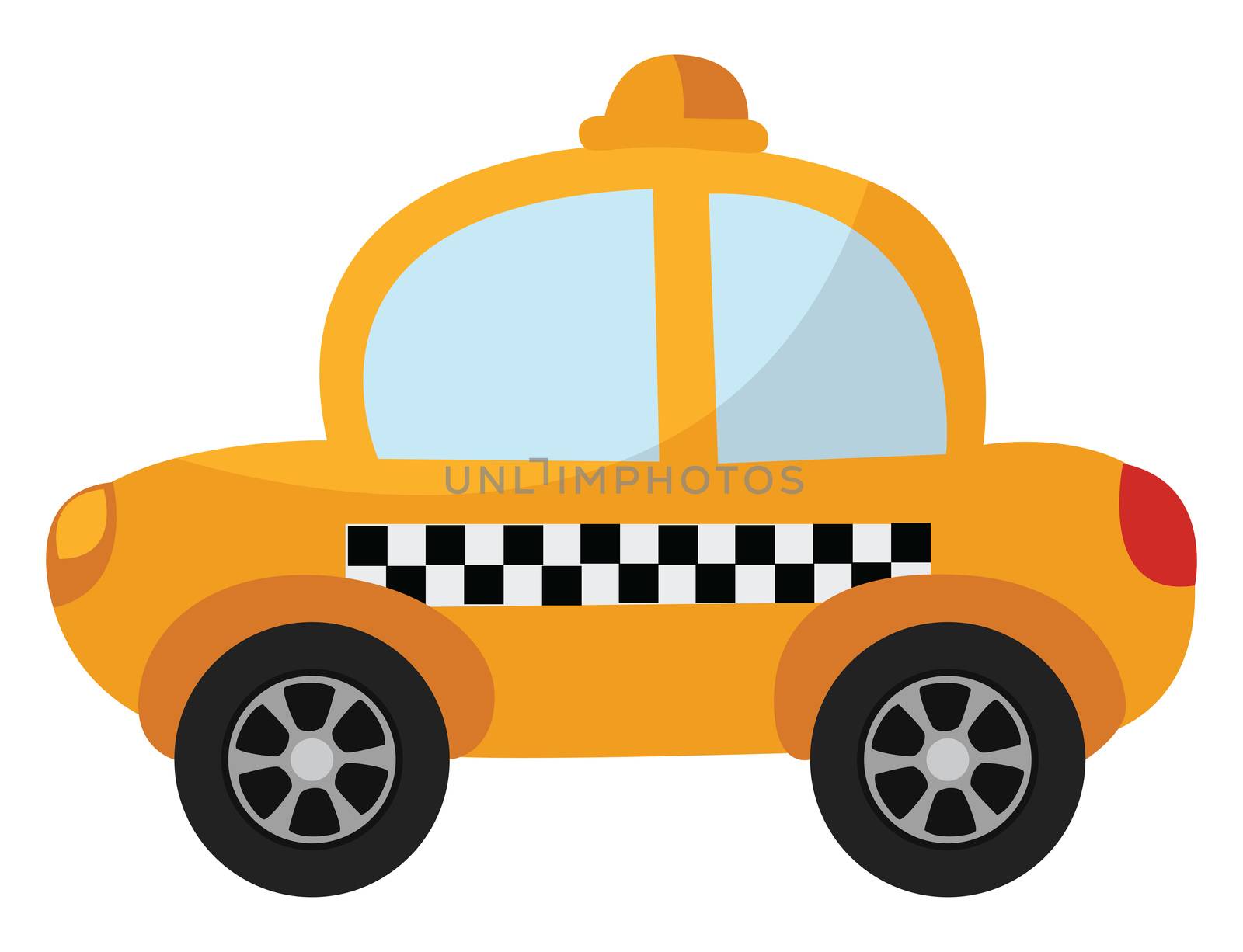 Yellow taxi , illustration, vector on white background by Morphart