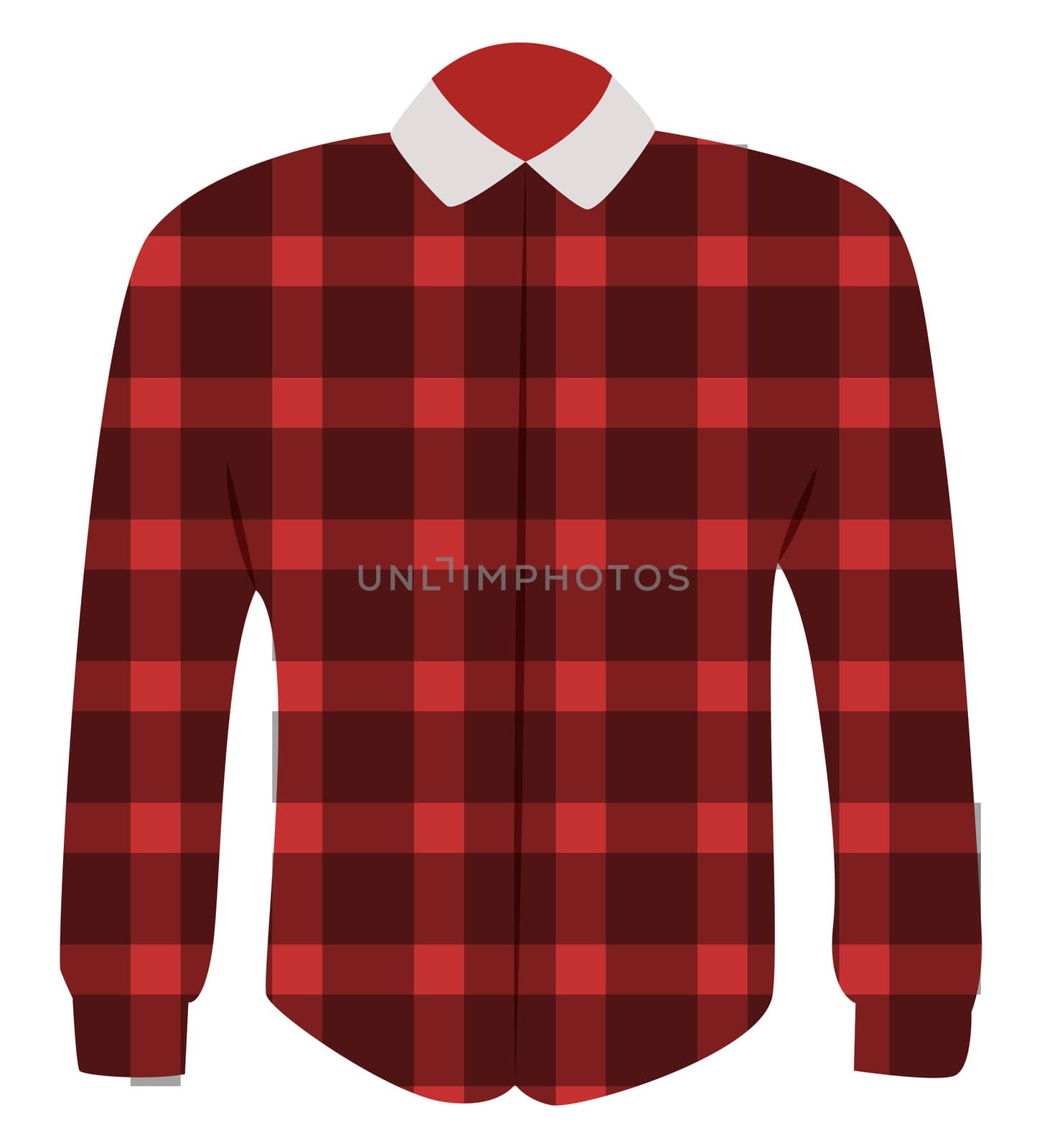 Red striped shirt, illustration, vector on white background