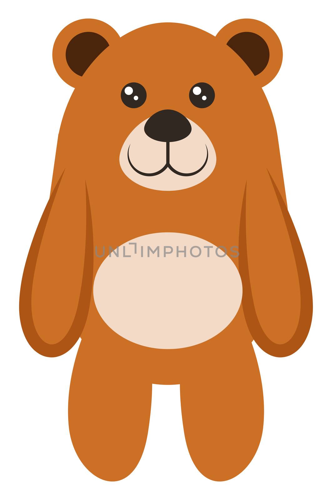 Teddy bear, illustration, vector on white background
