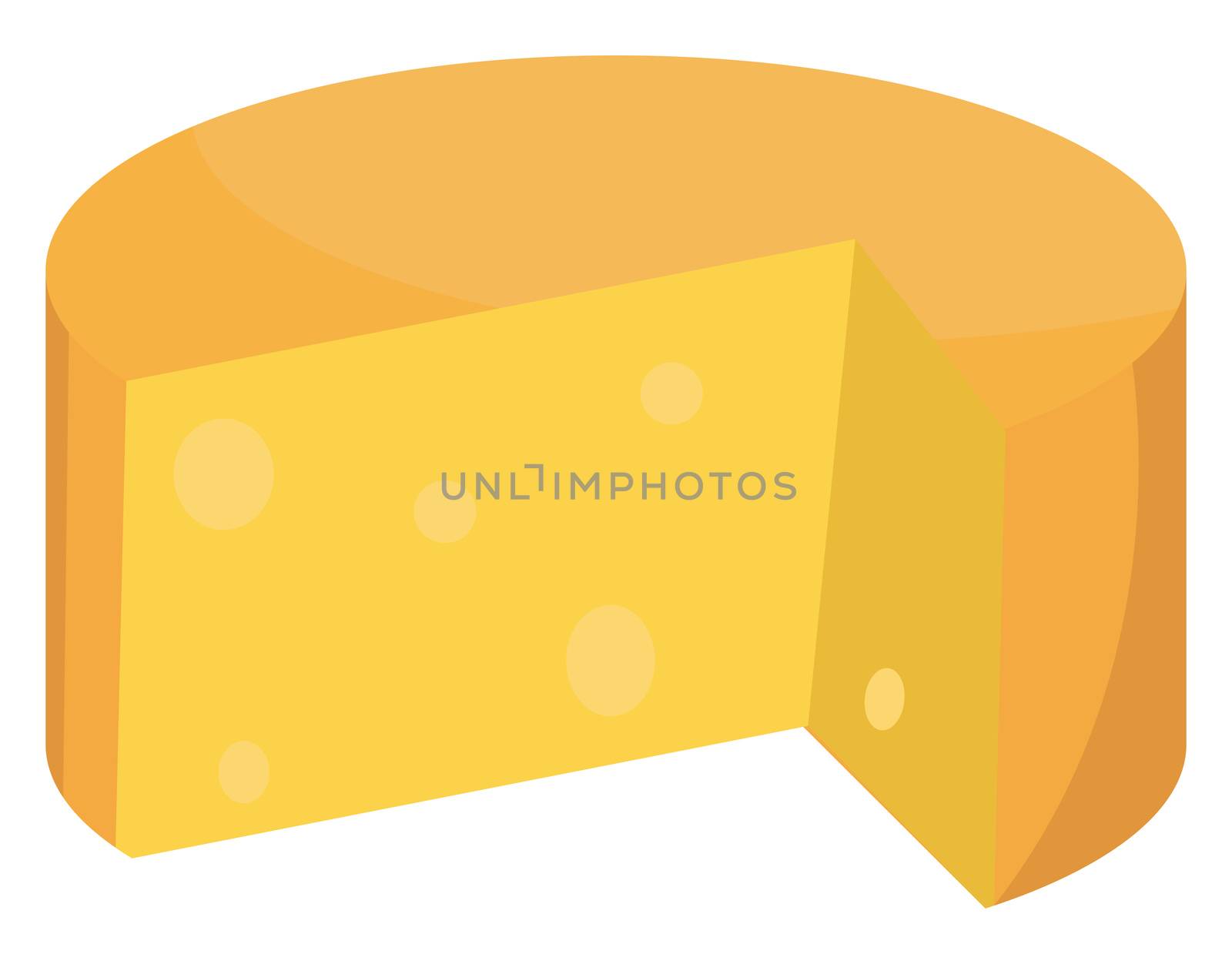 Eaten cheese, illustration, vector on white background by Morphart